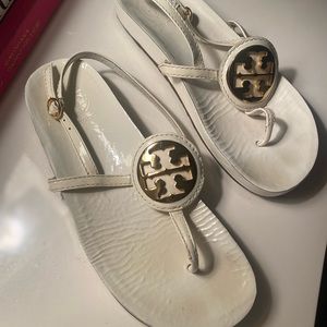 TORY BURCH MILLER SANDAL IN WHITE LEATHER 🕊🤍